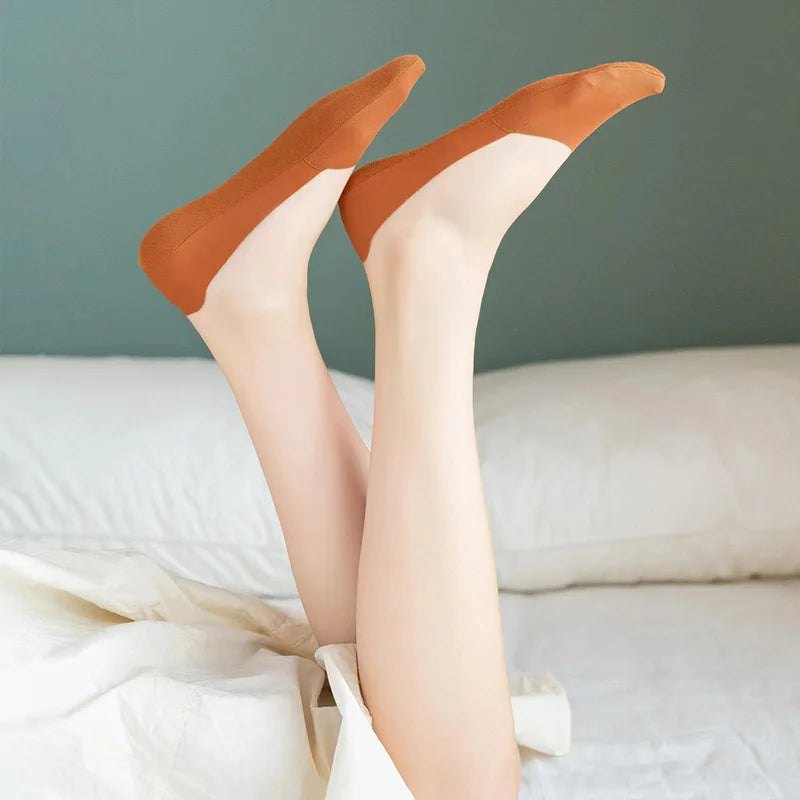 3 Pairs Women Socks High Quality Matching Casual Socks Summer Thin Cotton Bottom Non-Slip Invisible Low Short Socks Breathable
