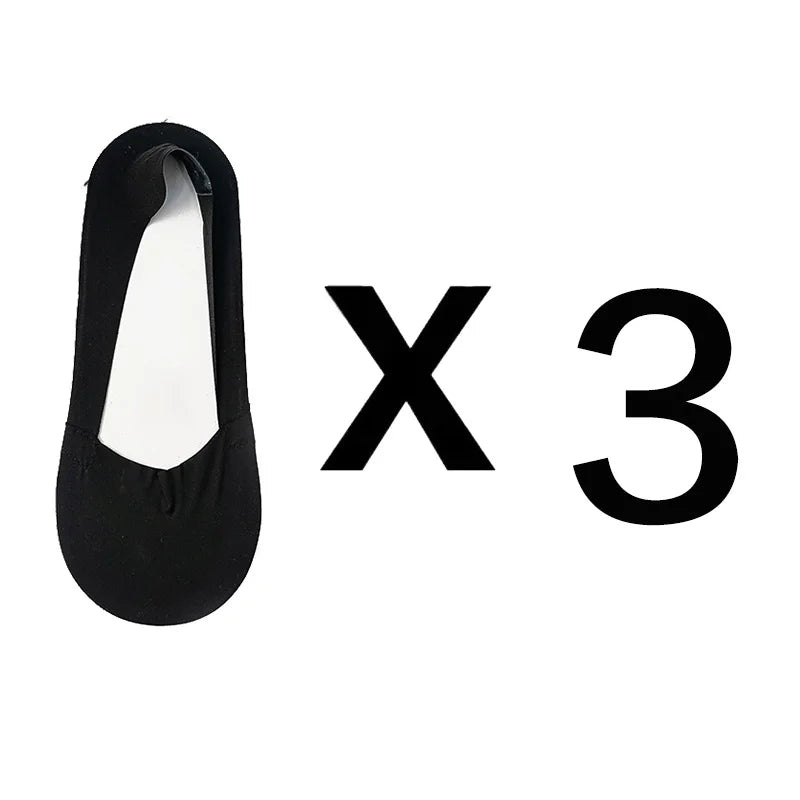 3 Pairs Women Socks High Quality Matching Casual Socks Summer Thin Cotton Bottom Non-Slip Invisible Low Short Socks Breathable